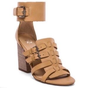 Joe's Jeans Gladiator BLACK Sandle with a stacked Heel